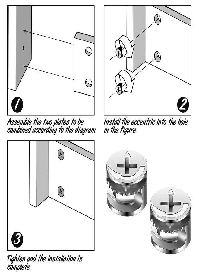 Ripeng 40 Pieces Furniture Connecter Cam Lock Fittings 15mm x 12mm Furniture Fasteners for Cabinet Drawer Wardrobe Dresser Panel Connecting Cam Lock Nut - Image 5